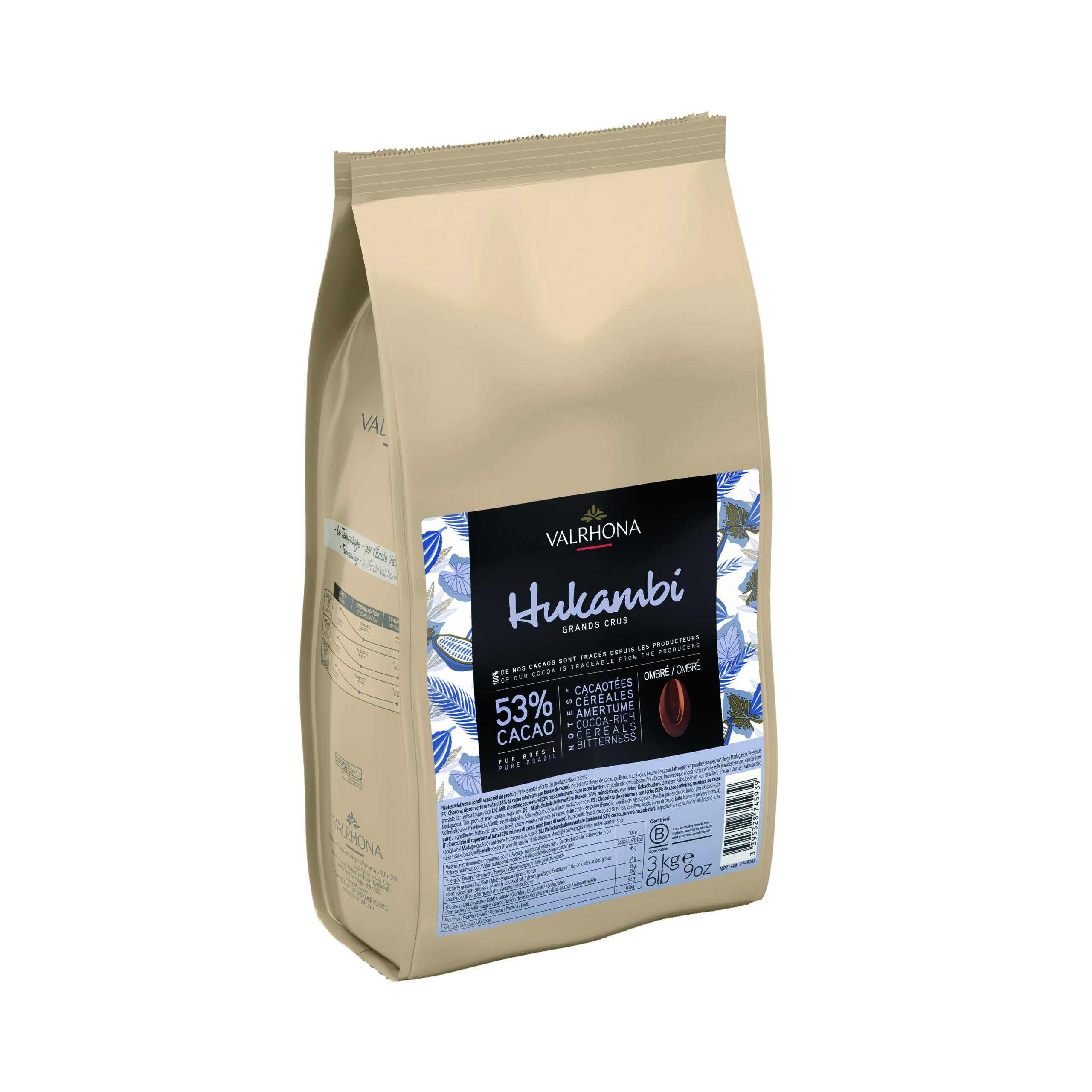 Valrhona Hukambi Brazília mliečna 53% 3kg